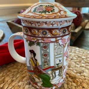 Porcelain Three (3) Piece TEA INFUSER Mug Set